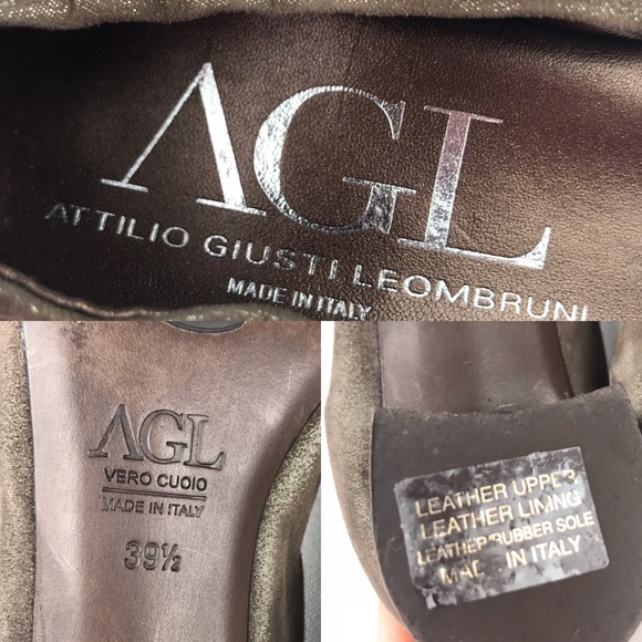 AGL Brown Pyramid Stud Pointy Toe Pump - Picture 8 of 8